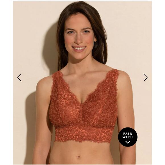 Cosabella - Pret A Porter Curvy Longline Bralette - XL - Sahara/Taaja Mango - Picture 1 of 10